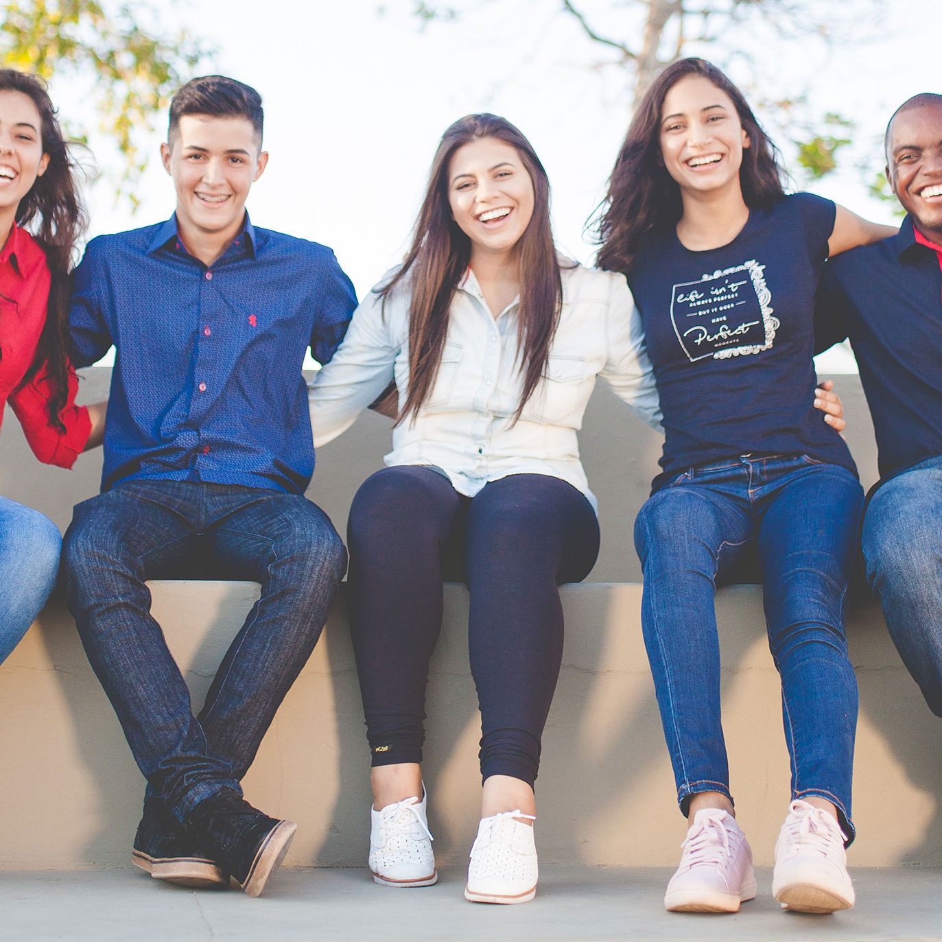 group of college students